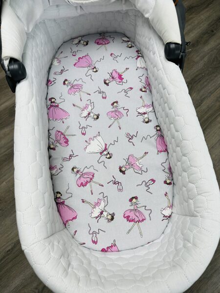 Ratu paladziņš ar gumiju - balerīnas uz gaiši pelēka fona