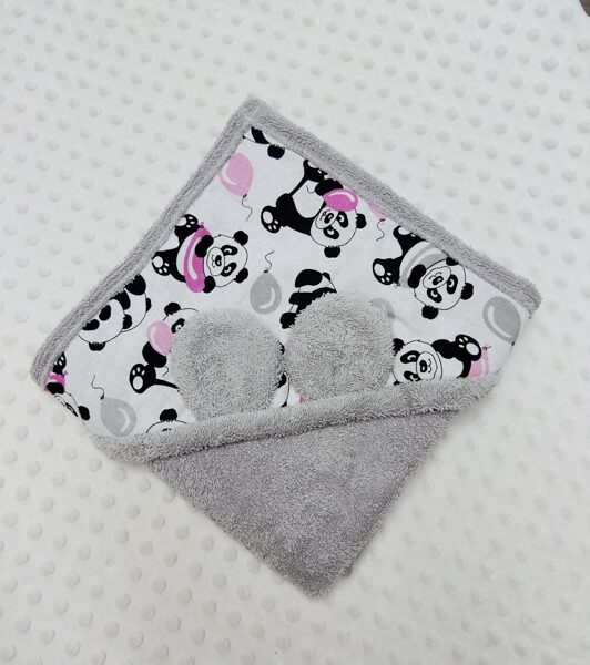 Vannas dvielītis gaiši pelēks ar pandiņām