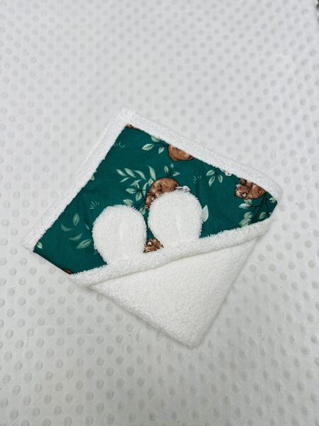 Vannas dvielītis balts ar zaļu kapucīti